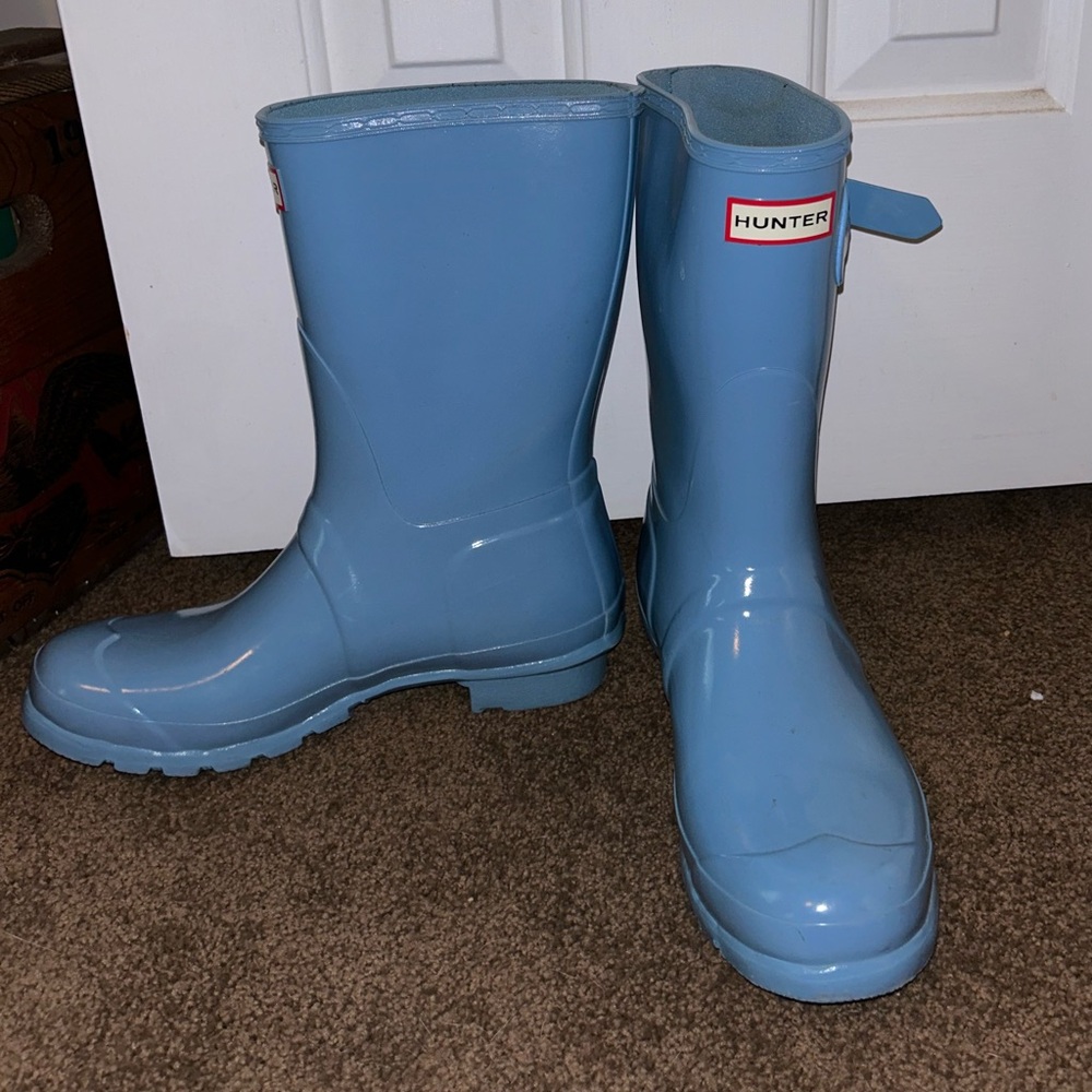 Light Blue Carolina Blue Hunter Rain Boots - Picture 2 of 11
